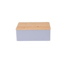 Panera Metal Gris Claro Con Tapa De Madera 30x22 cm DAY