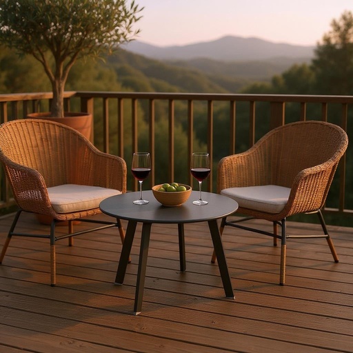 Mesa Terraza Redonda Metal Gráfito 70 X 40 cm Atmosphera