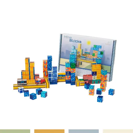 Juego Bloques Magnéticos 114pcs MineBlocks Ciudad Bandú
