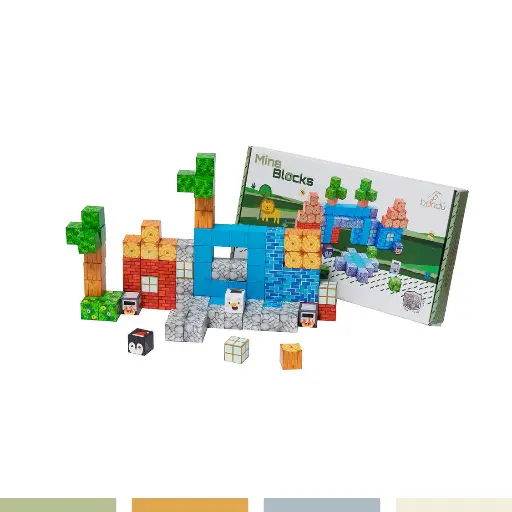 Juego Bloques Magnéticos 89pcs MineBlocks Aventura Bandú