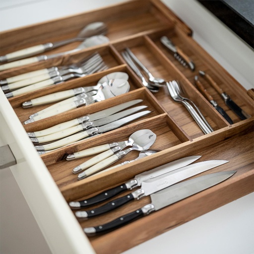 Organizador Cubiertos Expandible Madera Acacia Basel Simplit