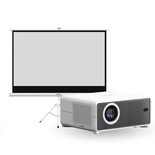 Proyector Portátil Hexa 8000lm + Telón 80" LEVO