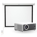 Proyector Portátil Hexa 8000lm + Telón Eléctrico 80" LEVO