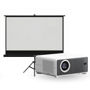 Proyector Portátil Hexa 8000lm + Telón 100" Negro LEVO