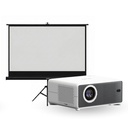 Proyector Portátil Hexa 8000lm + Telón 80" Negro LEVO