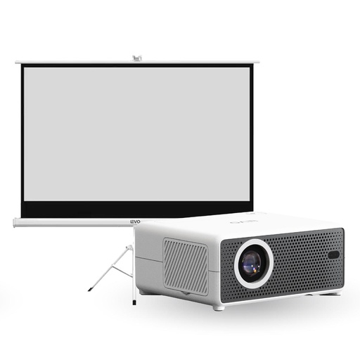 Proyector Portátil Hexa 8000lm + Telón 100" LEVO