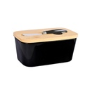 Mantequillero de Cerámica Tapa Bamboo+Cuchillo 600ml Simplit