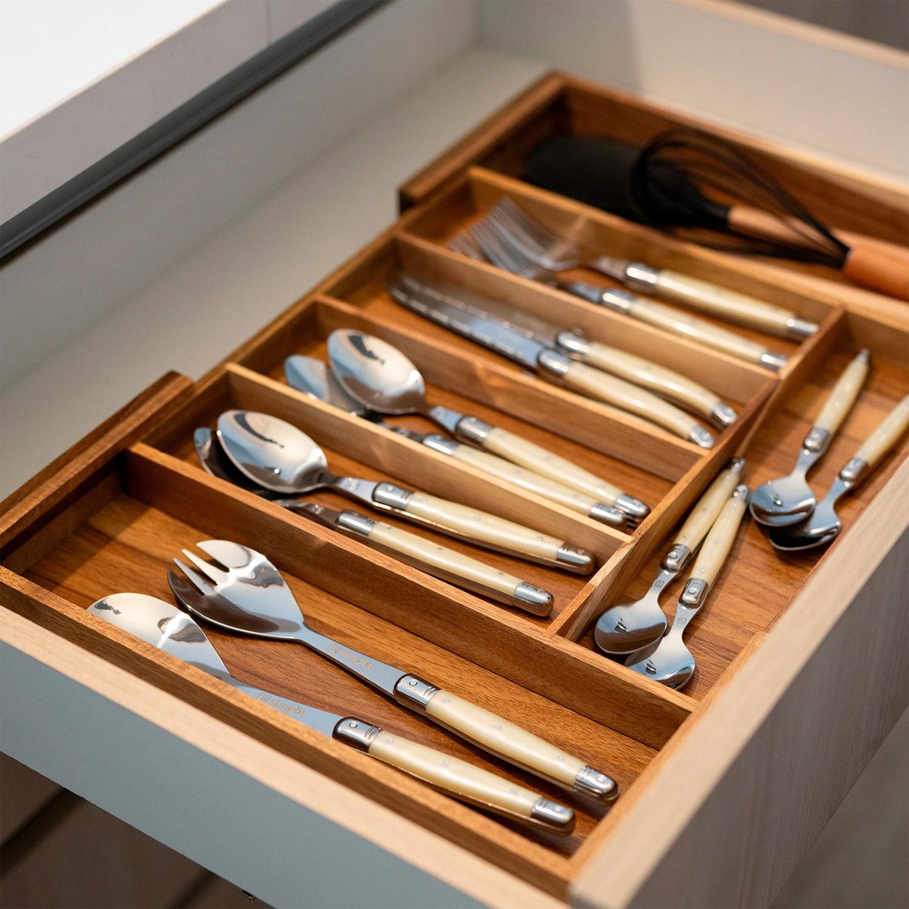 Organizador Cubiertos Expandible Madera Acacia Oslo Simplit
