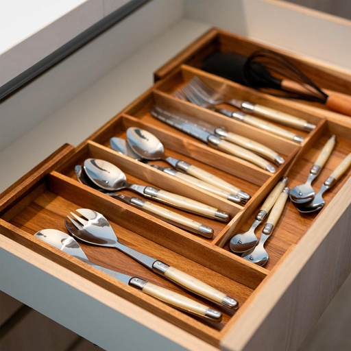 Organizador Cubiertos Expandible Madera Acacia Oslo Simplit