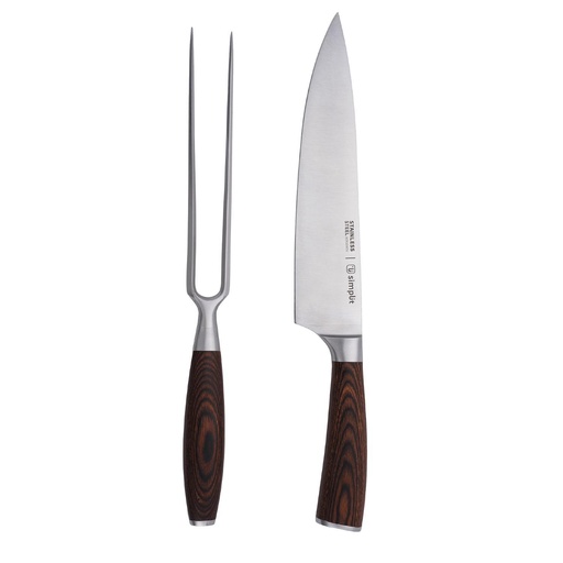 Set Parrillero Cuchillo 21cm y Tenedor Acero Inox Toledo Simplit