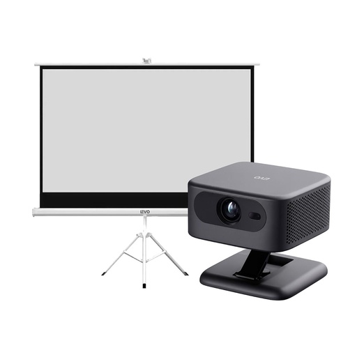 Pack Proyector Portátil Flux + Telón 100" Blanco LEVO