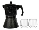 Pack Cafetera Italiana 4 Tazas + Set 2 Tazas Expreso 80 ml