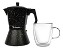 Pack Cafetera Italiana 4 Tazas + Taza Doble Pared 350 ml