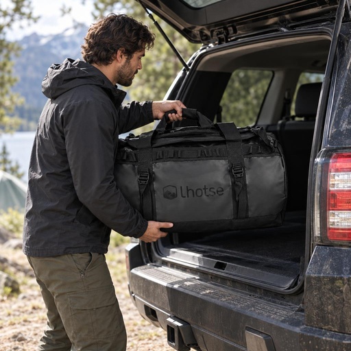 Bolso Deportivo Impermeable Duffel 70 lts Negro Lhotse