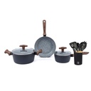Batería de Cocina Oregon + Set 12 Utensilios Negro Simplit