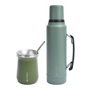 Termo Liquido Classic 1,3 lts + Mate Bombilla Lhotse Green
