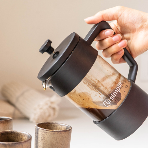 Cafetera Prensa Francesa Negra 600 ml Simplit
