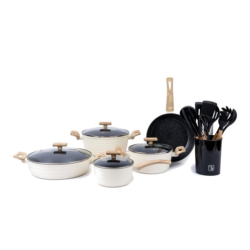 Pack Batería Savannah 9 Pz+Set 12 Utensilios Negro Simplit